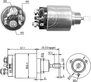Втягивающее реле стартера ZM1473 ZM