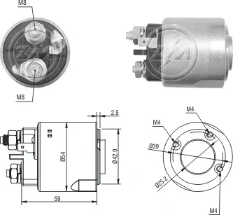 Втягивающее реле стартера ZM4495 ZM