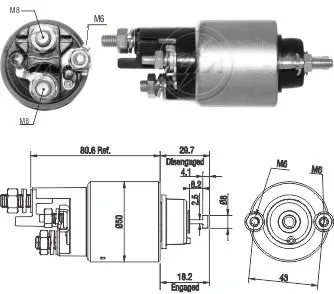 Втягивающее реле стартера ZM2708 ZM