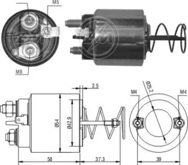 Втягивающее реле стартера ZM1492 ZM