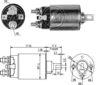 Втягивающее реле стартера ZM690 ZM