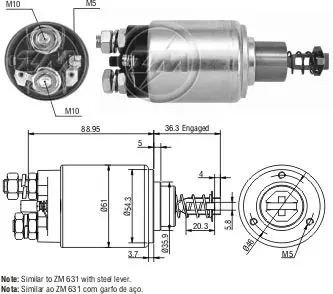 Втягивающее реле стартера ZM531 ZM