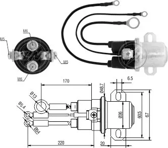 Втягивающее реле стартера ZM5407 ZM