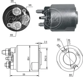 Втягивающее реле стартера ZM494 ZM