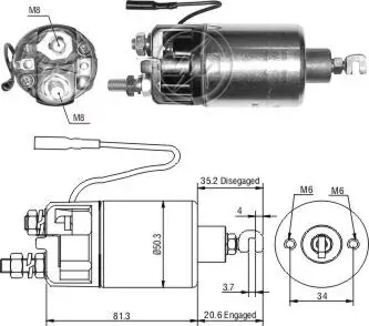Втягивающее реле стартера ZM661 ZM