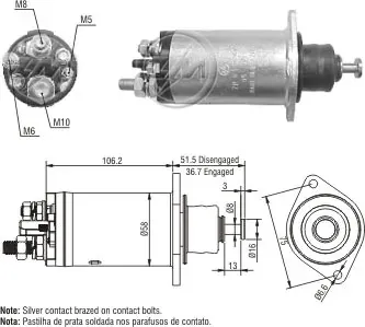 Втягивающее реле стартера Mercedes Benz Truck TRUCK LK/LN2 