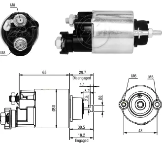 Втягивающее реле стартера ZM4705 ZM
