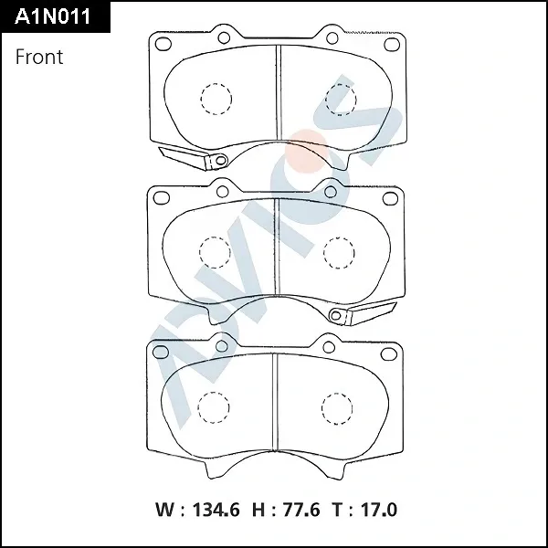 Передние тормозные колодки A1N011 Advics