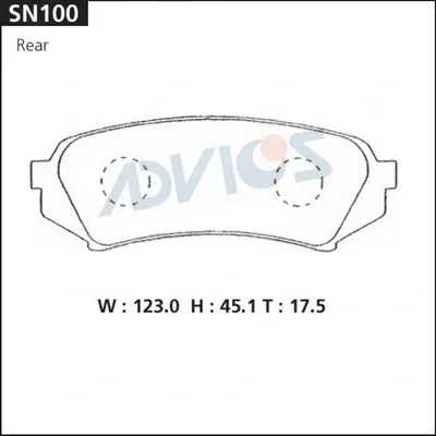 Задние тормозные колодки SN100 Advics