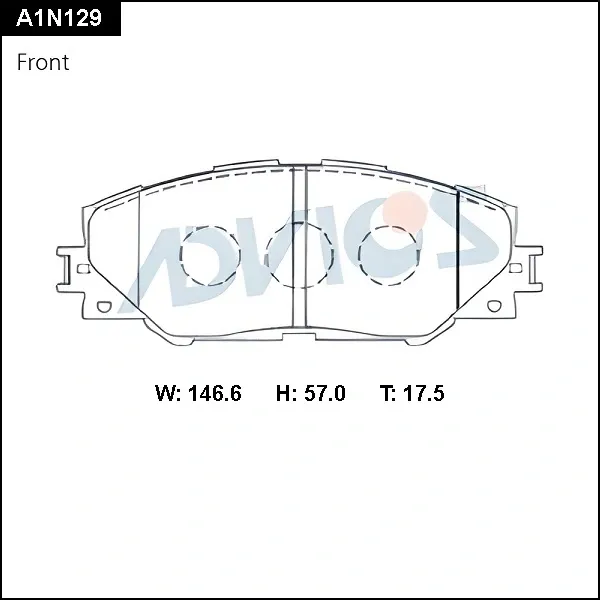 Передние тормозные колодки A1N129 Advics