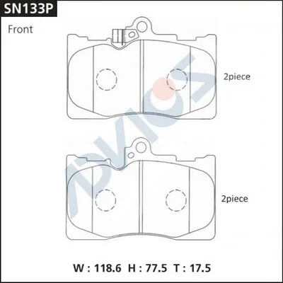 Передние тормозные колодки SN133P Advics