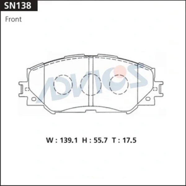 Передние тормозные колодки SN138 Advics