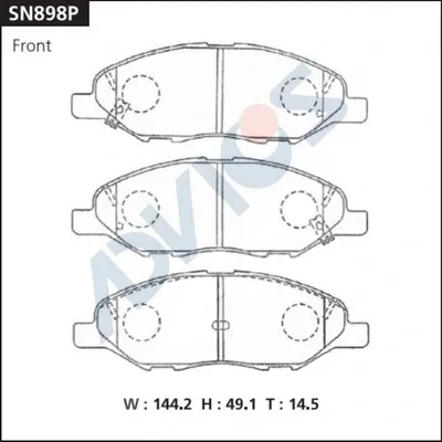 Передние тормозные колодки SN898P Advics