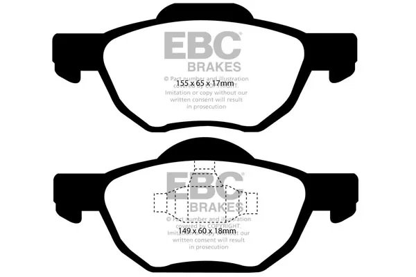 Передние тормозные колодки DP1525 EBC Brakes