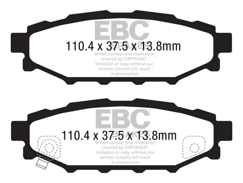 Задние тормозные колодки DP1584 EBC Brakes