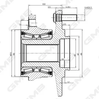 Подшипник задней ступицы GH35140 GMB