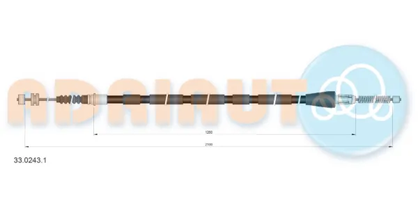 Задний правый трос ручника 3302431 Adriauto