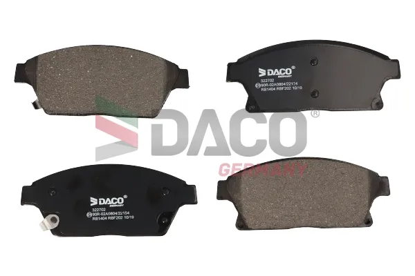 Передние тормозные колодки 322702 Daco