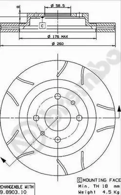 Передние тормозные диски 09890375 Brembo