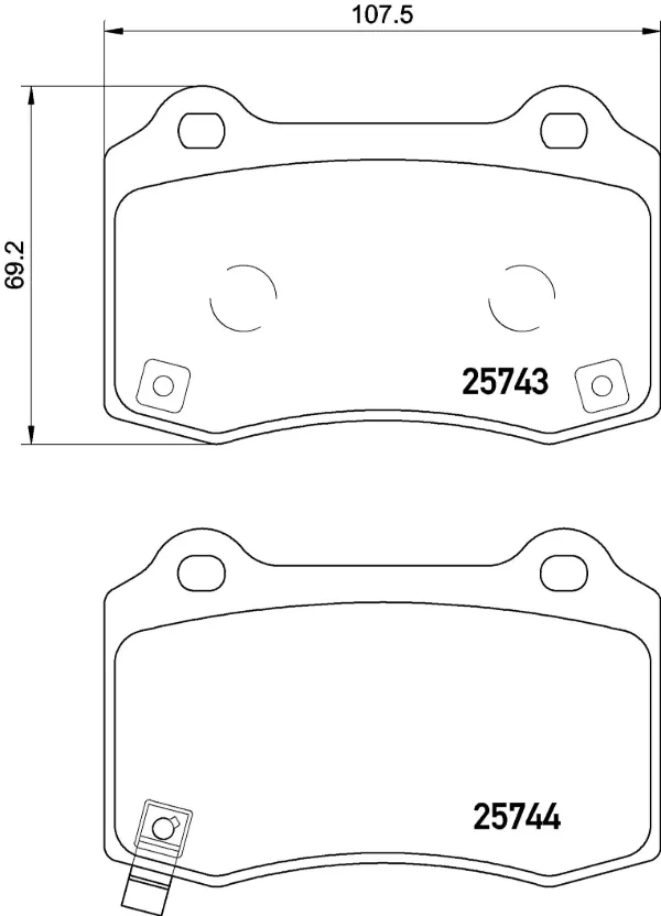 Задние тормозные колодки P30074E Brembo