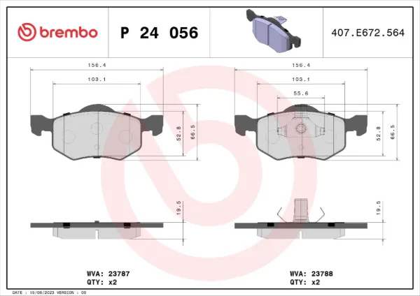 Передние тормозные колодки P24056 Brembo