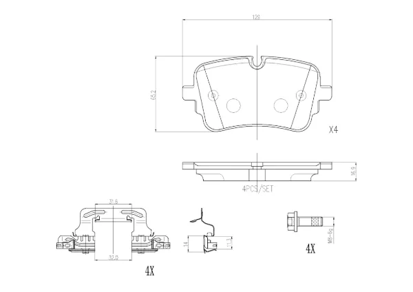 Задние тормозные колодки P85190 Brembo