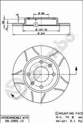 Передние тормозные диски 08298575 Brembo