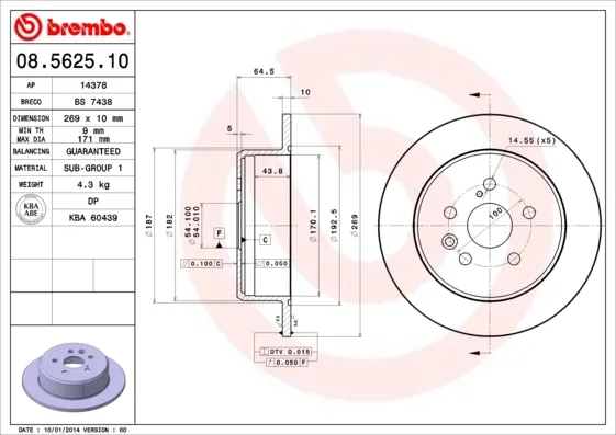 Тормозные диски 08562510 Brembo