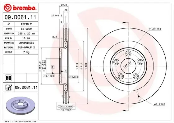 Тормозные диски 09D06111 Brembo