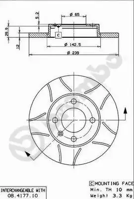 Передние тормозные диски 08417775 Brembo