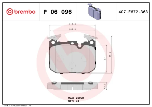 Передние тормозные колодки P06096 Brembo