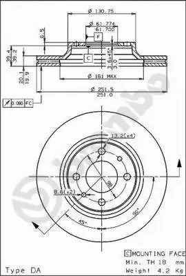 Передние тормозные диски 09530710 Brembo