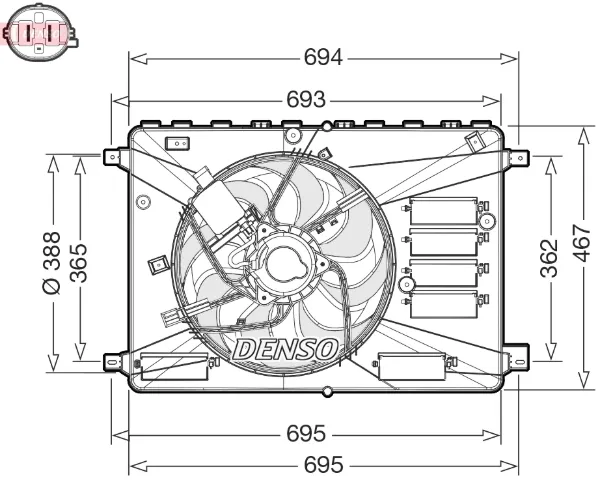 Электровентилятор охлаждения DER10010 Denso