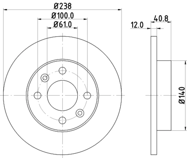 Передние тормозные диски MDC297 Mintex