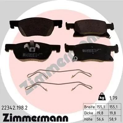 Передние тормозные колодки 223421982 Zimmermann
