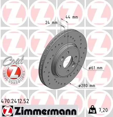 Передние тормозные диски 470241252 Zimmermann