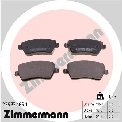Передние тормозные колодки 239731651 Zimmermann