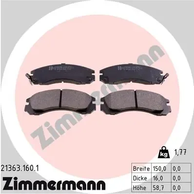 Передние тормозные колодки 213631601 Zimmermann