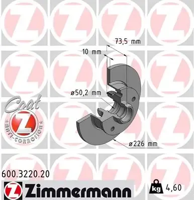 Тормозные диски 600322020 Zimmermann