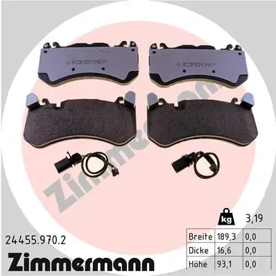 Передние тормозные колодки 244559702 Zimmermann