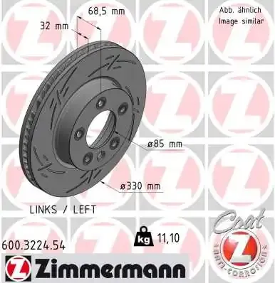 Передние тормозные диски 600322454 Zimmermann