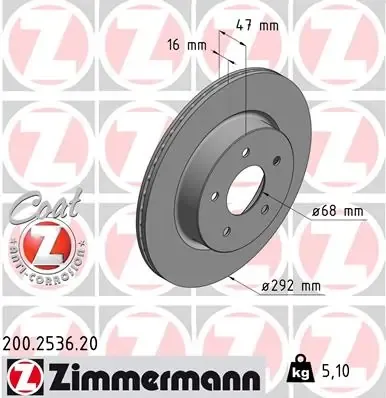 Тормозные диски 200253620 Zimmermann