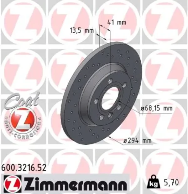 Тормозные диски 600321652 Zimmermann