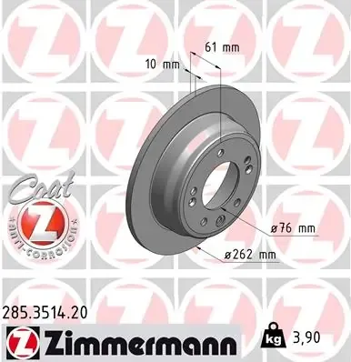 Тормозные диски 285351420 Zimmermann