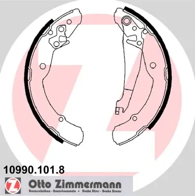 Задние барабанные колодки 109901018 Zimmermann