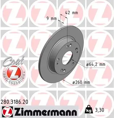 Тормозные диски 280318620 Zimmermann