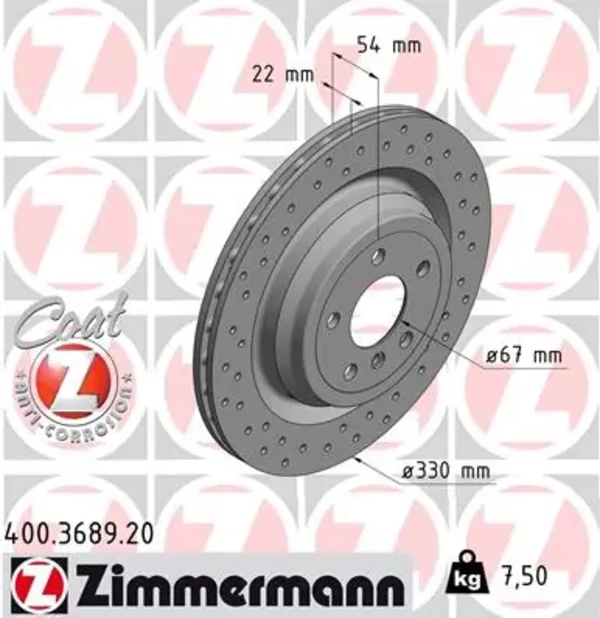 Тормозные диски 400368920 Zimmermann