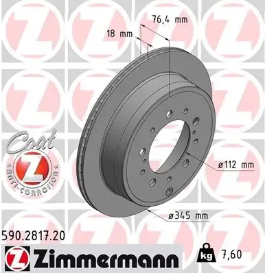 Тормозные диски 590281720 Zimmermann