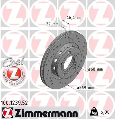 Тормозные диски 100123952 Zimmermann