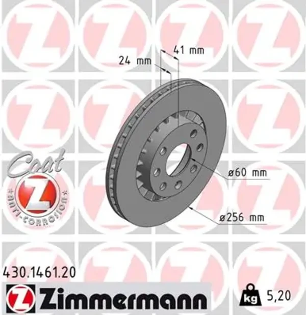 Передние тормозные диски 430146120 Zimmermann
